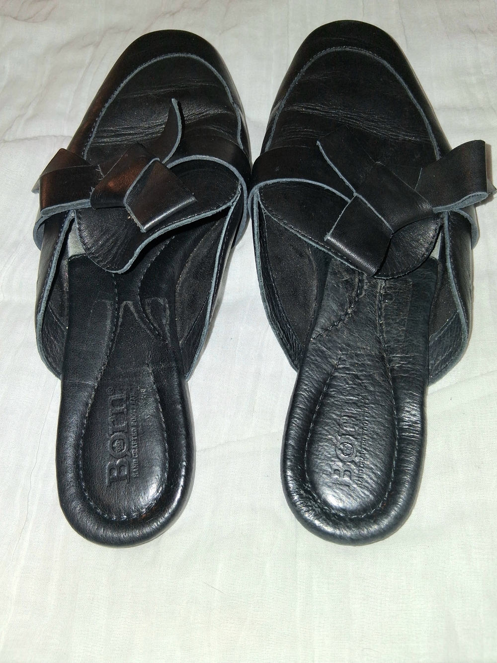 Born Black Leather Slip-On Loafers